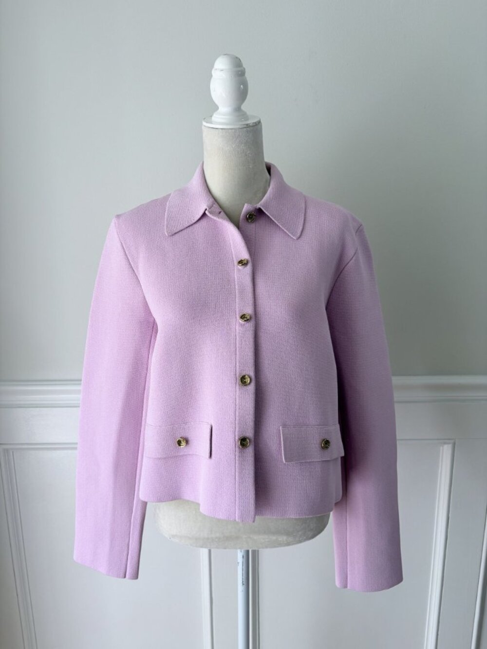Scanlan Theodore Crepe Knit Jacket Mauve Pink XL - Picture 2 of 9